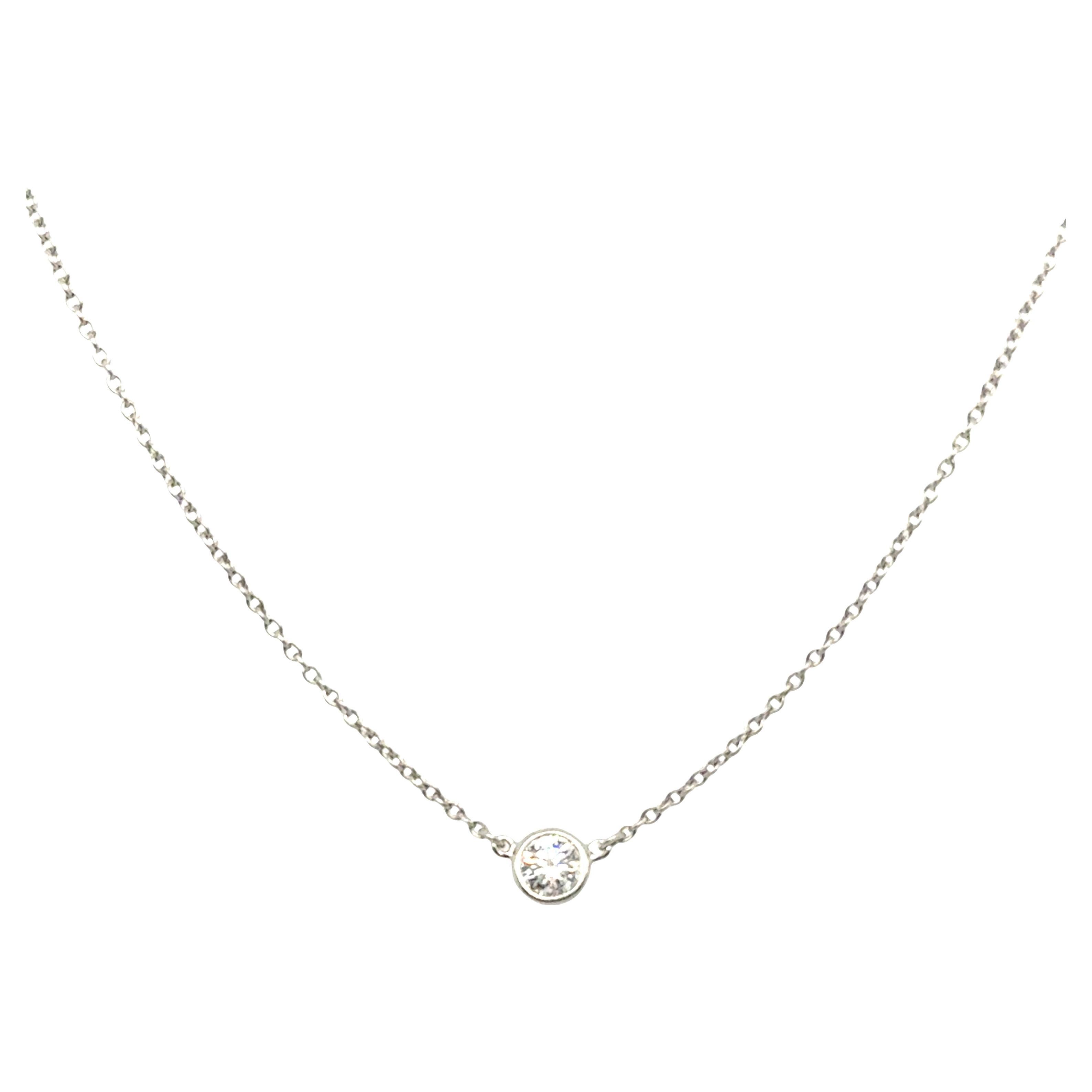 Tiffany & Co. Elsa Peretti Diamond by the Yard Pendant Necklace 0.50 ct Platinum For Sale