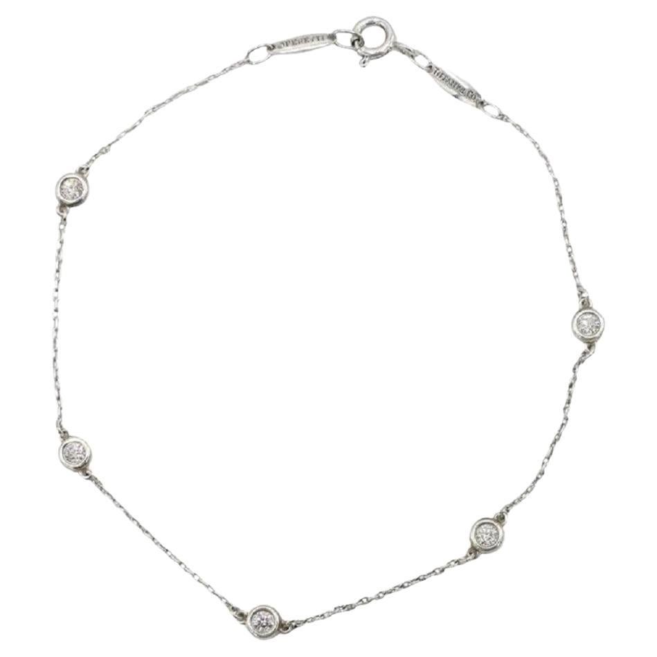 Tiffany & Co. Elsa Peretti Diamond By The Yard Sterling Silver Station Bracelet en vente