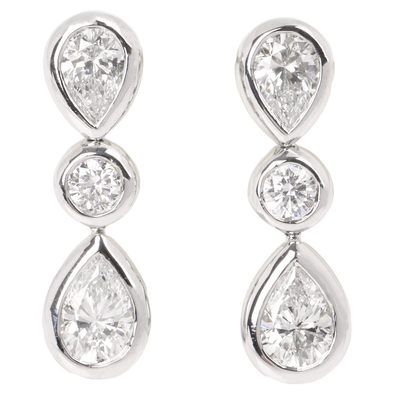 Sold at Auction: Louis Vuitton 18K Gold & Diamond Drop Earrings