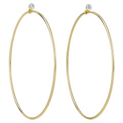 Tiffany & Co. Elsa Peretti Diamond Hoop Earrings in 18kt Yellow Gold Size Large