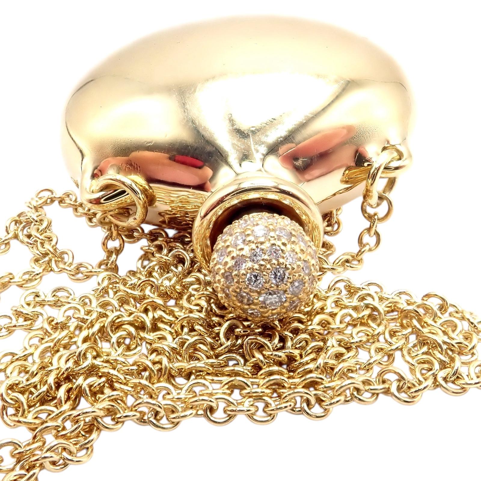 Tiffany & Co Elsa Peretti, collier pendentif grande bouteille en or jaune avec diamants en vente 5