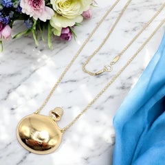 Tiffany & Co Elsa Peretti Diamond Large Bottle Yellow Gold Pendant Necklace