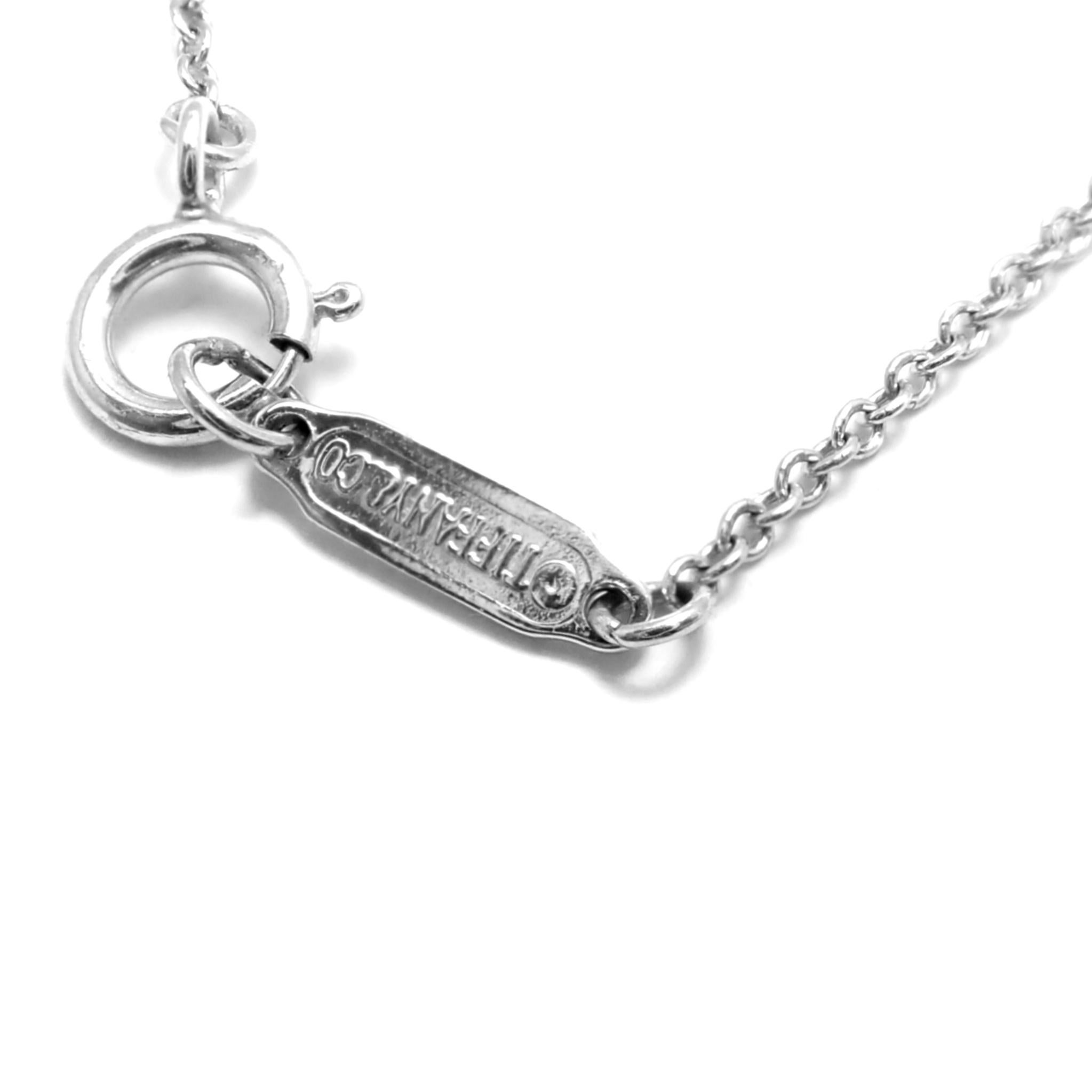 Tiffany & Co. Elsa Peretti Diamond Large Open Heart Platinum Pendant Necklace 3