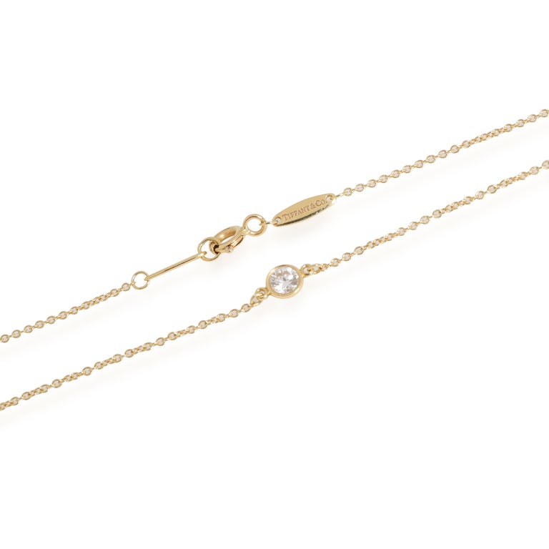 Tiffany and Co. Elsa Peretti Diamond Necklace in 18k Yellow Gold 0.9 ...