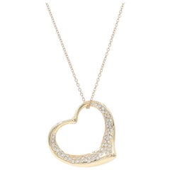pendant tiffany necklace heart gold diamond peretti elsa open necklaces jewelry