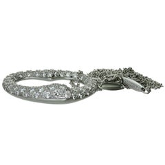 Tiffany & Co. Elsa Peretti Diamond Platinum Open Heart Pendant Necklace