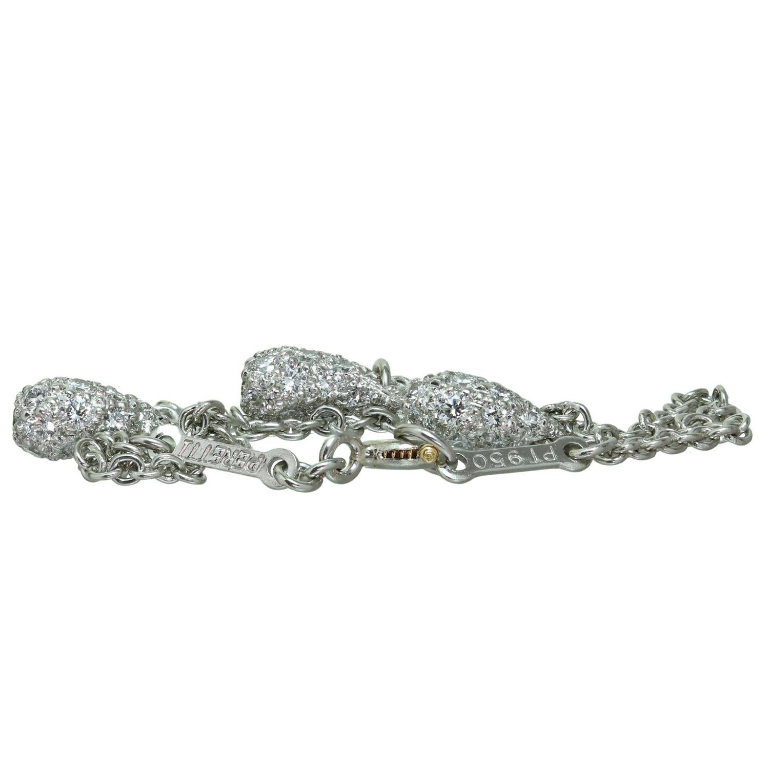Taille brillant Tiffany & Co. Bracelet à breloques en diamant et platine Elsa Peretti en vente