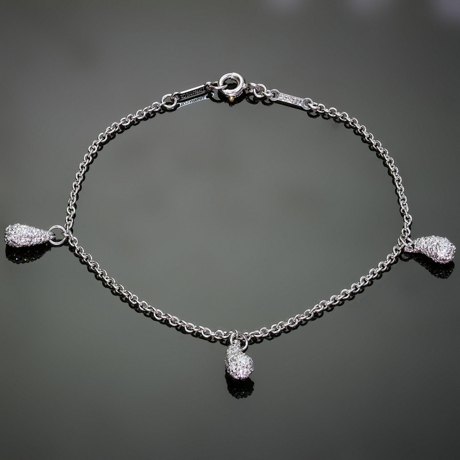 Tiffany & Co. Bracelet à breloques en diamant et platine Elsa Peretti Pour femmes en vente
