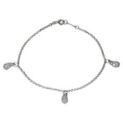 Tiffany & Co. Elsa Peretti Diamond Platinum Teardrop Charm Bracelet