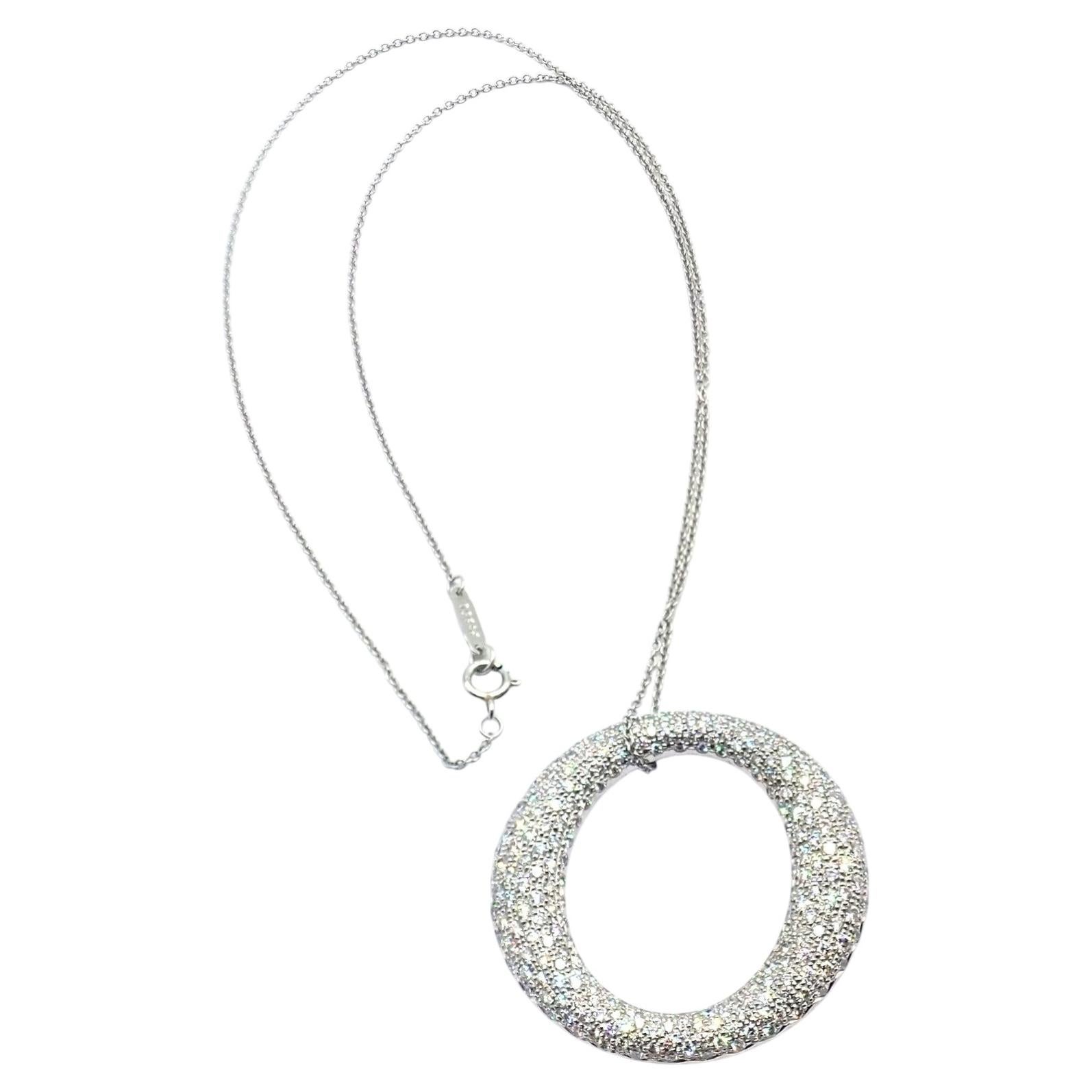Tiffany & Co Elsa Peretti Diamond Sevillana Large 35mm Pendant Necklace