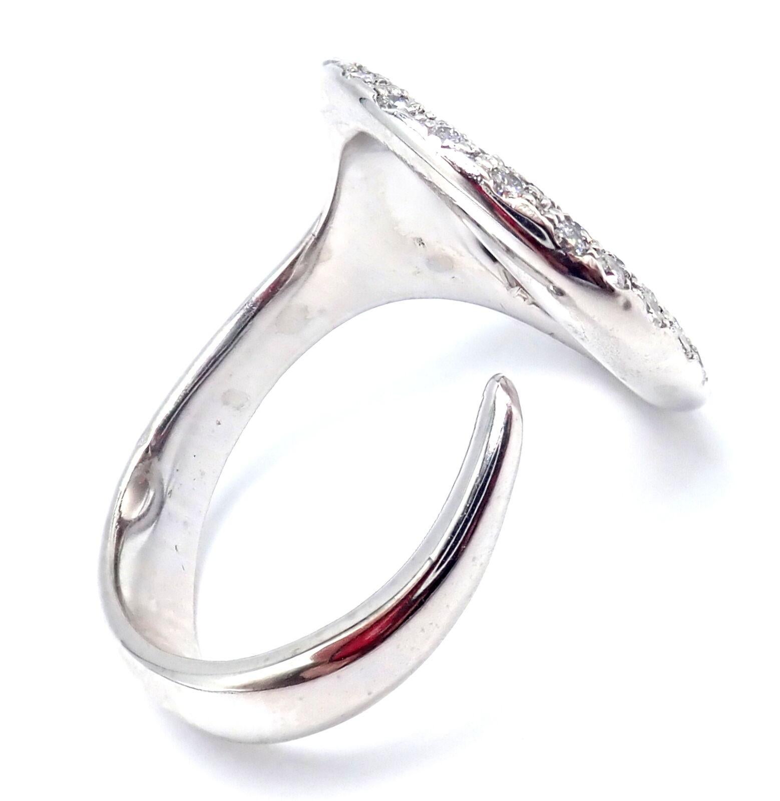 Taille brillant Tiffany & Co Elsa Peretti, bague Sevillana en platine et diamants en vente