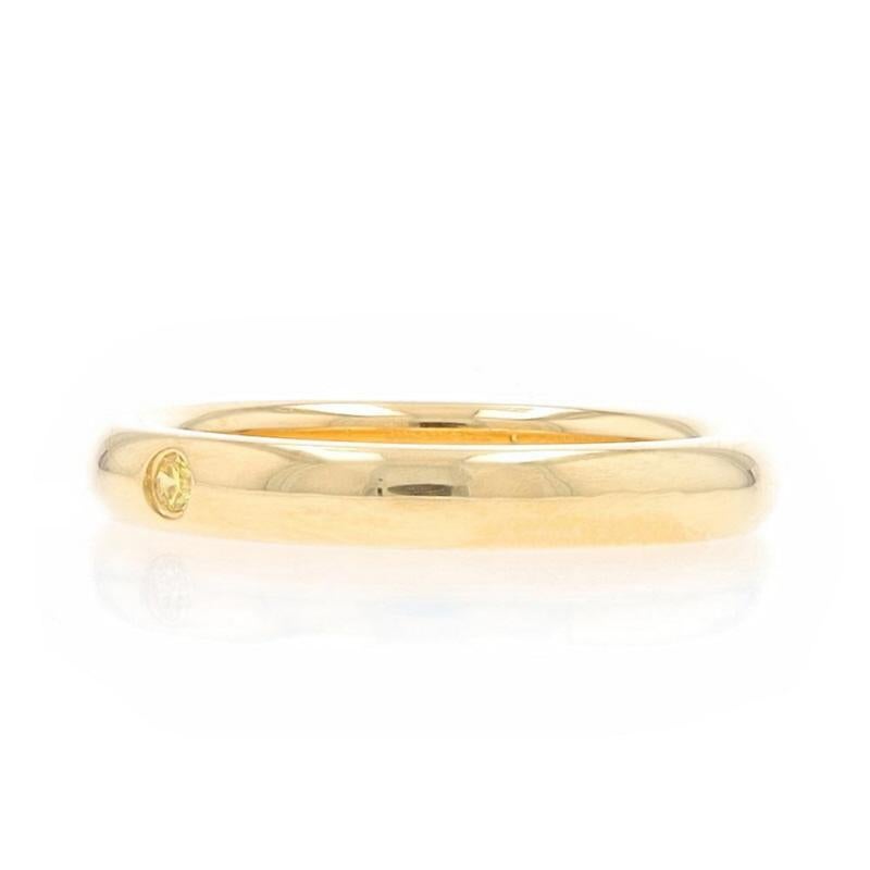 Round Cut Tiffany & Co. Elsa Peretti Diamond Solitaire Band - Yellow Gold 18k Wedding Ring For Sale