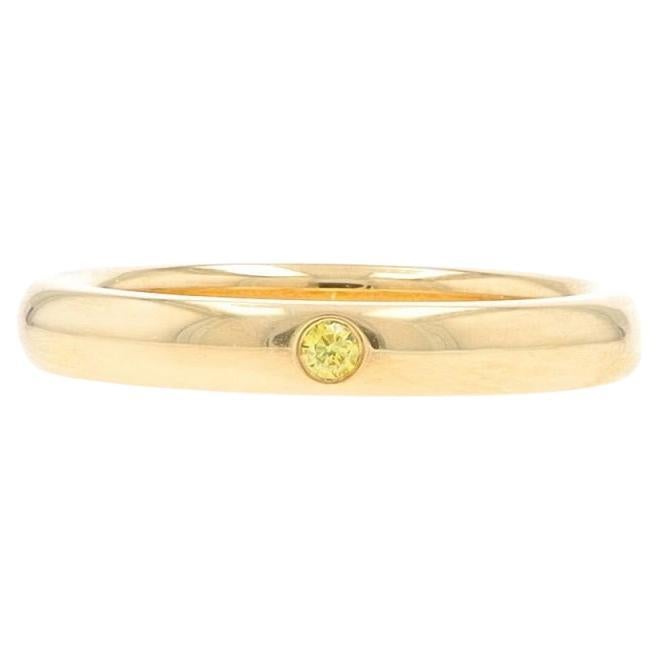 Tiffany & Co. Elsa Peretti Diamond Solitaire Band - Yellow Gold 18k Wedding Ring For Sale