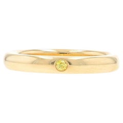 Tiffany & Co. Elsa Peretti Diamond Solitaire Band - Yellow Gold 18k Wedding Ring