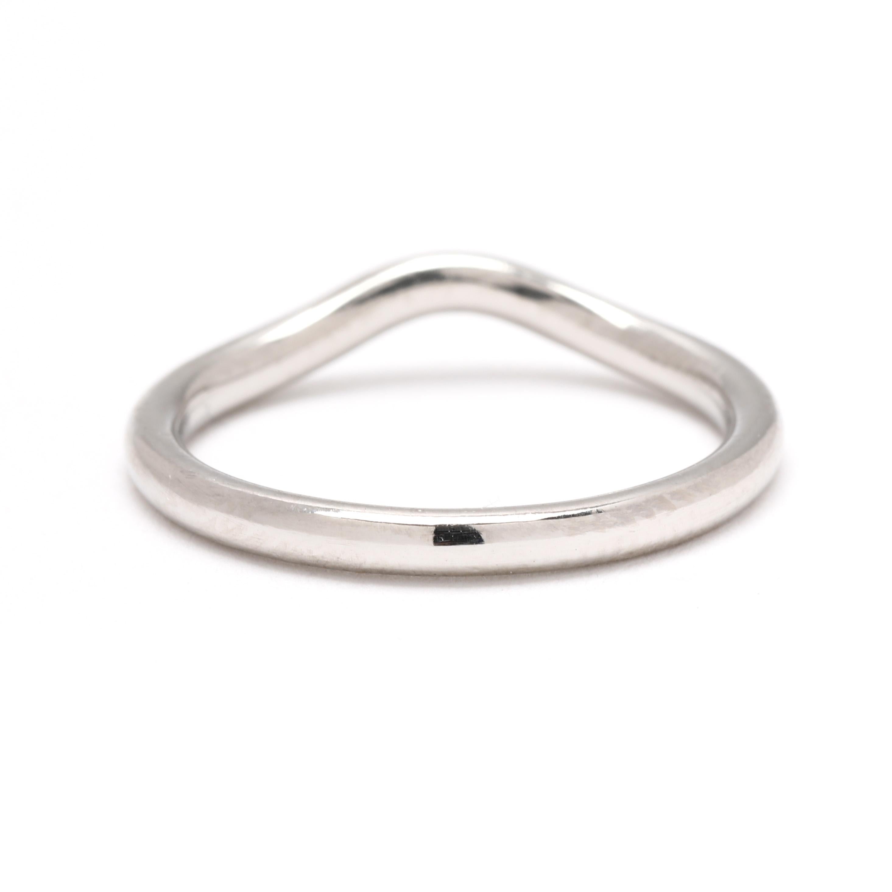 Anillos Tiffany & Co Elsa Peretti con banda apilada de diamantes, platino, talla 5 en venta 5