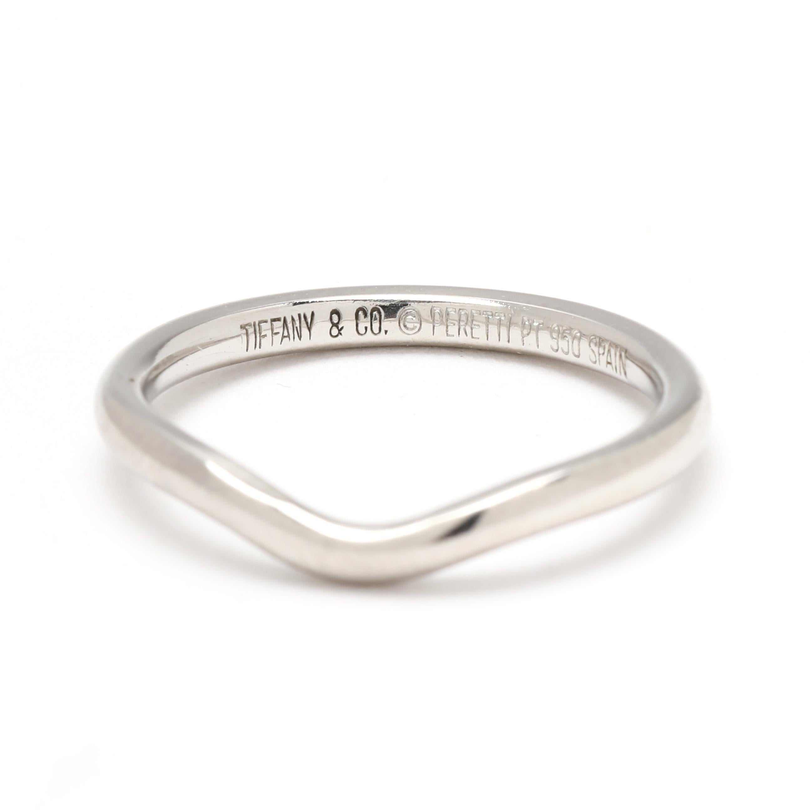 Anillos Tiffany & Co Elsa Peretti con banda apilada de diamantes, platino, talla 5 en venta 6