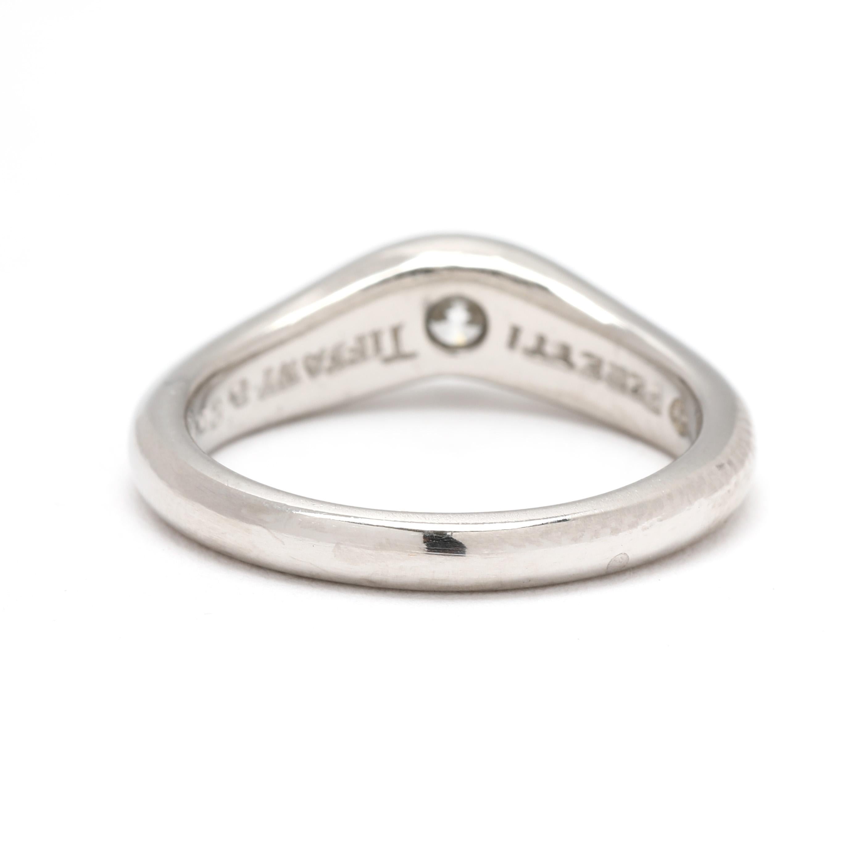 Anillos Tiffany & Co Elsa Peretti con banda apilada de diamantes, platino, talla 5 en Bueno estado para la venta en McLeansville, NC