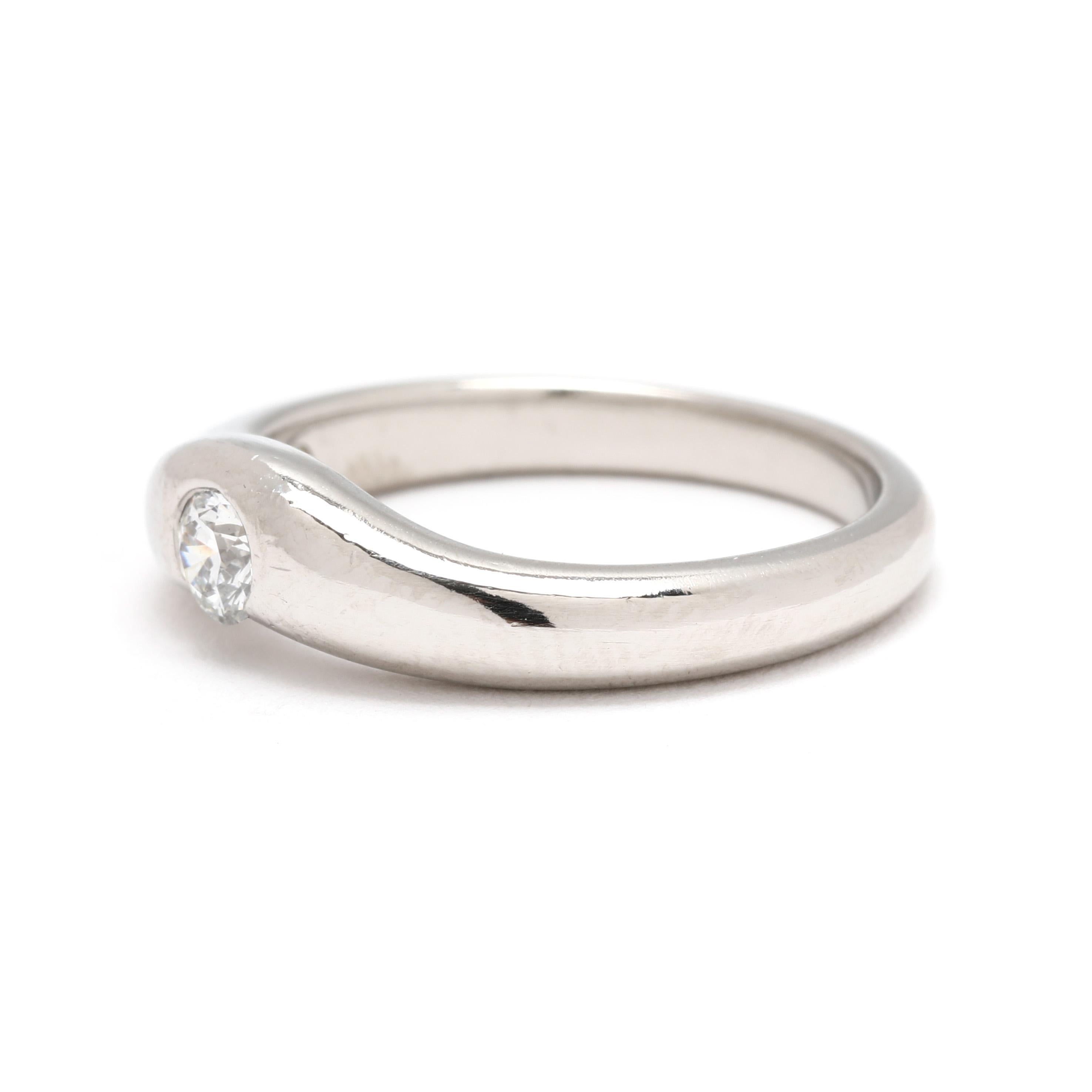Femenino o masculino Anillos Tiffany & Co Elsa Peretti con banda apilada de diamantes, platino, talla 5 en venta