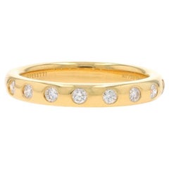 Tiffany & Co. Elsa Peretti Diamond Stacking Band Yellow Gold 18k .16ctwRing4 1/2