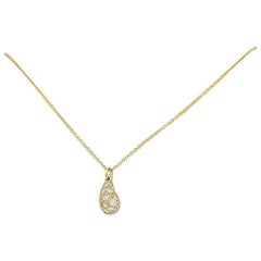 Tiffany & Co. Elsa Peretti Diamond Teardrop Halskette 18 Karat Gelbgold