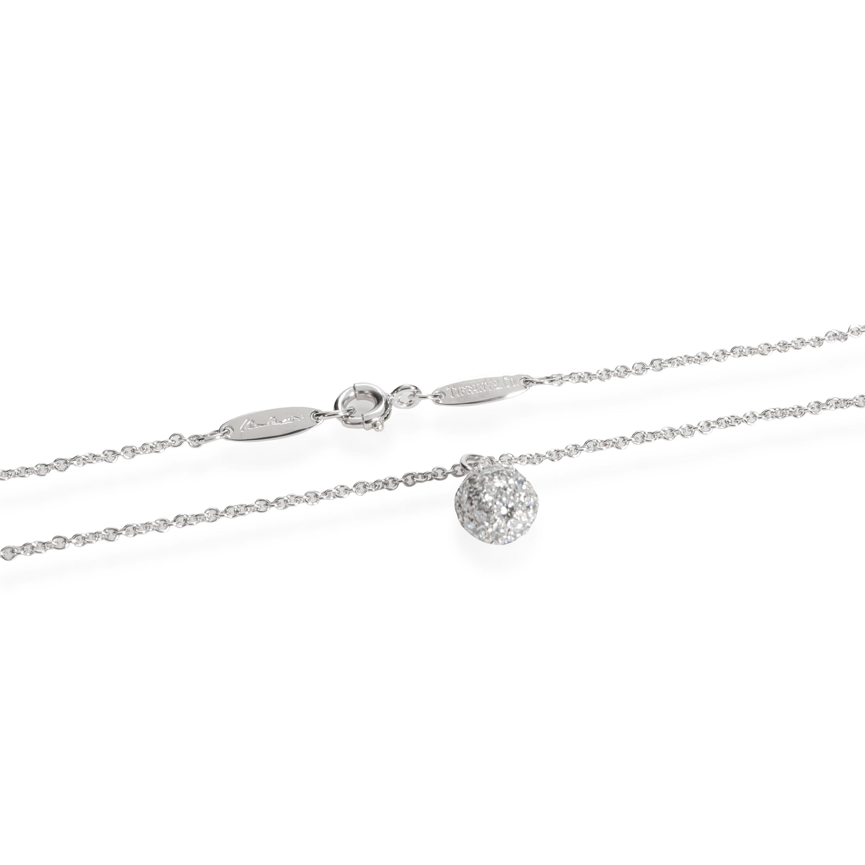 Moderne Tiffany & Co. Elsa Peretti Pendentif goutte d'eau en platine et diamants 0,75 carat poids total en vente