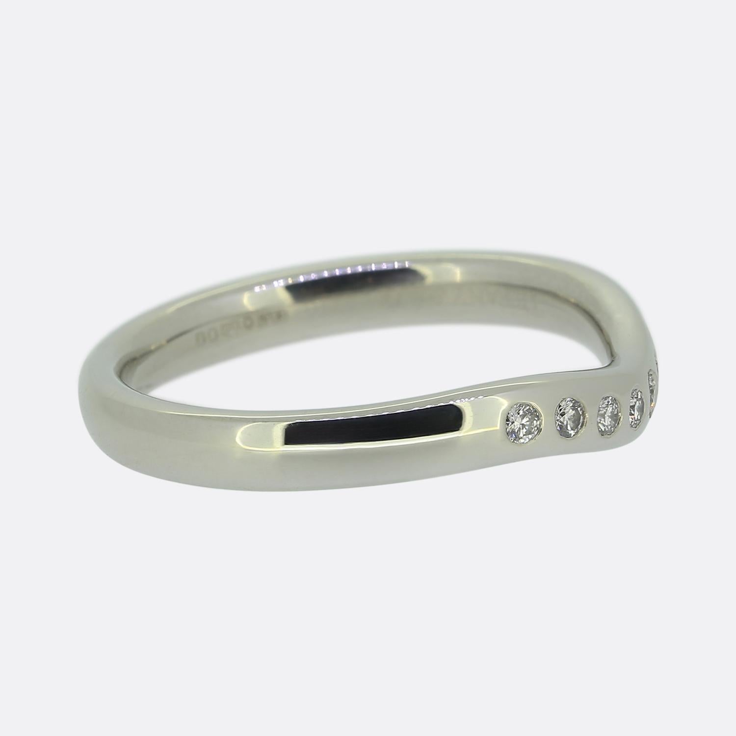 Tiffany & Co. Elsa Peretti Diamond Wedding Band Ring Corte brillante en venta