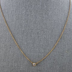 Tiffany & Co. Elsa Peretti Diamond Yard ~.15ct Solitaire Pendant 18k Yellow Gold