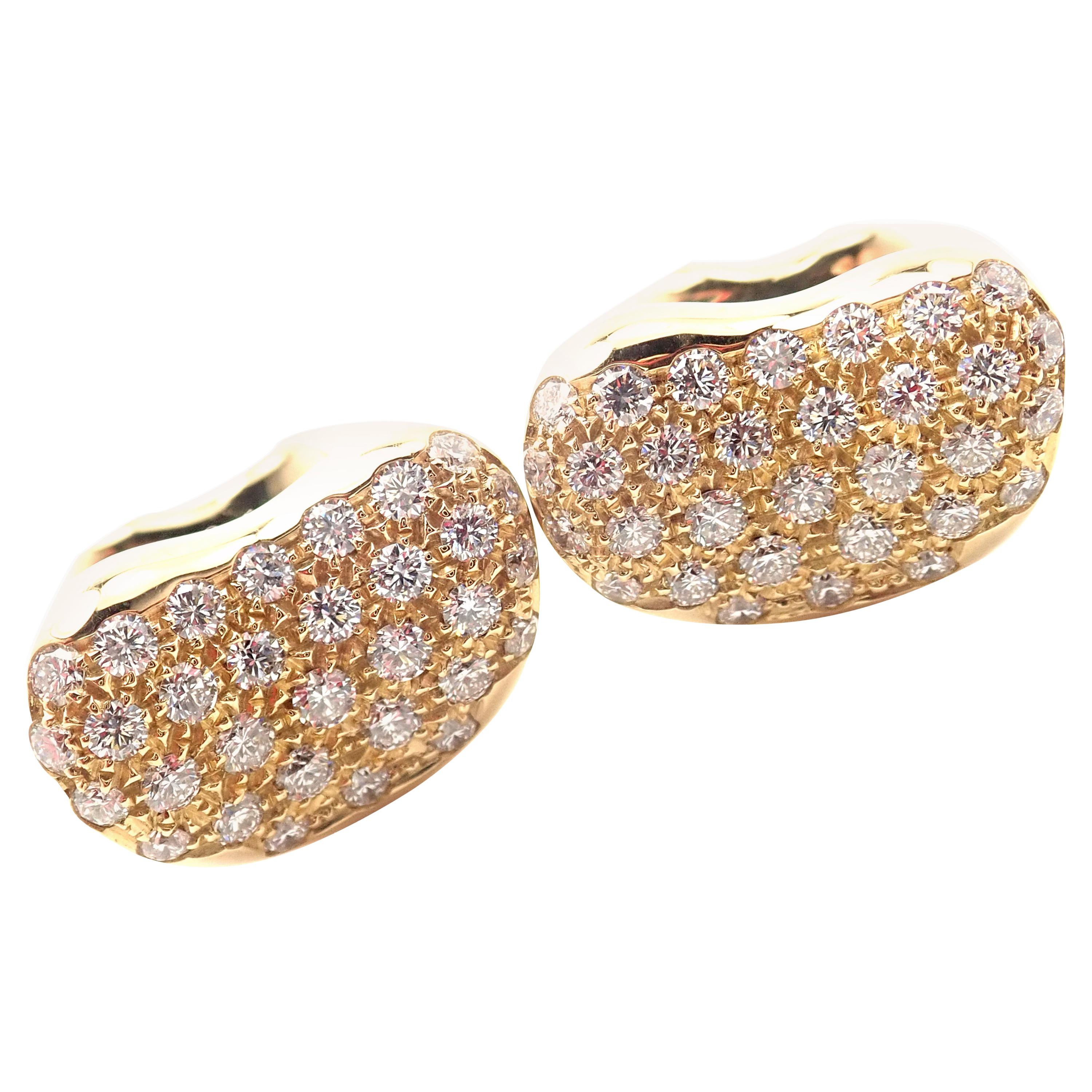 Tiffany & Co. Elsa Peretti Diamond Yellow Gold Bean Cufflinks