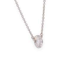 Tiffany & Co. Elsa Peretti Diamonds by the Yard 0.54ct Plat Solitaire Necklace