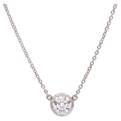Tiffany & Co. Elsa Peretti Diamonds by the Yard 0.54ct Plat Solitaire Necklace
