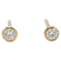 Tiffany & Co. Elsa Peretti Diamonds By The Yard .16 Carat Gold Stud Earrings