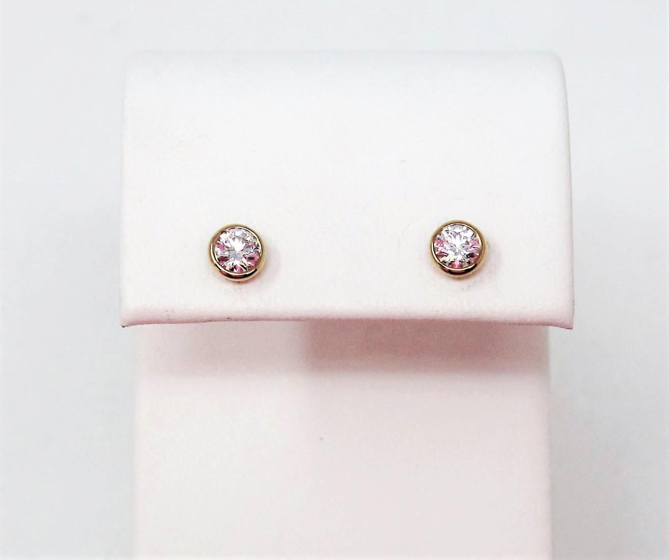 Tiffany & Co. Elsa Peretti Diamonds by the Yard 18 Karat Gold Stud Earrings 3