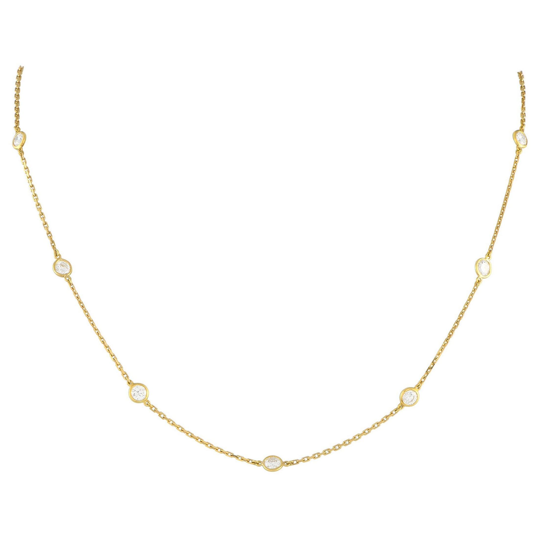 Tiffany & Co. Elsa Peretti Diamonds by the Yard 18K Gold 2.50ct Diamond Necklace