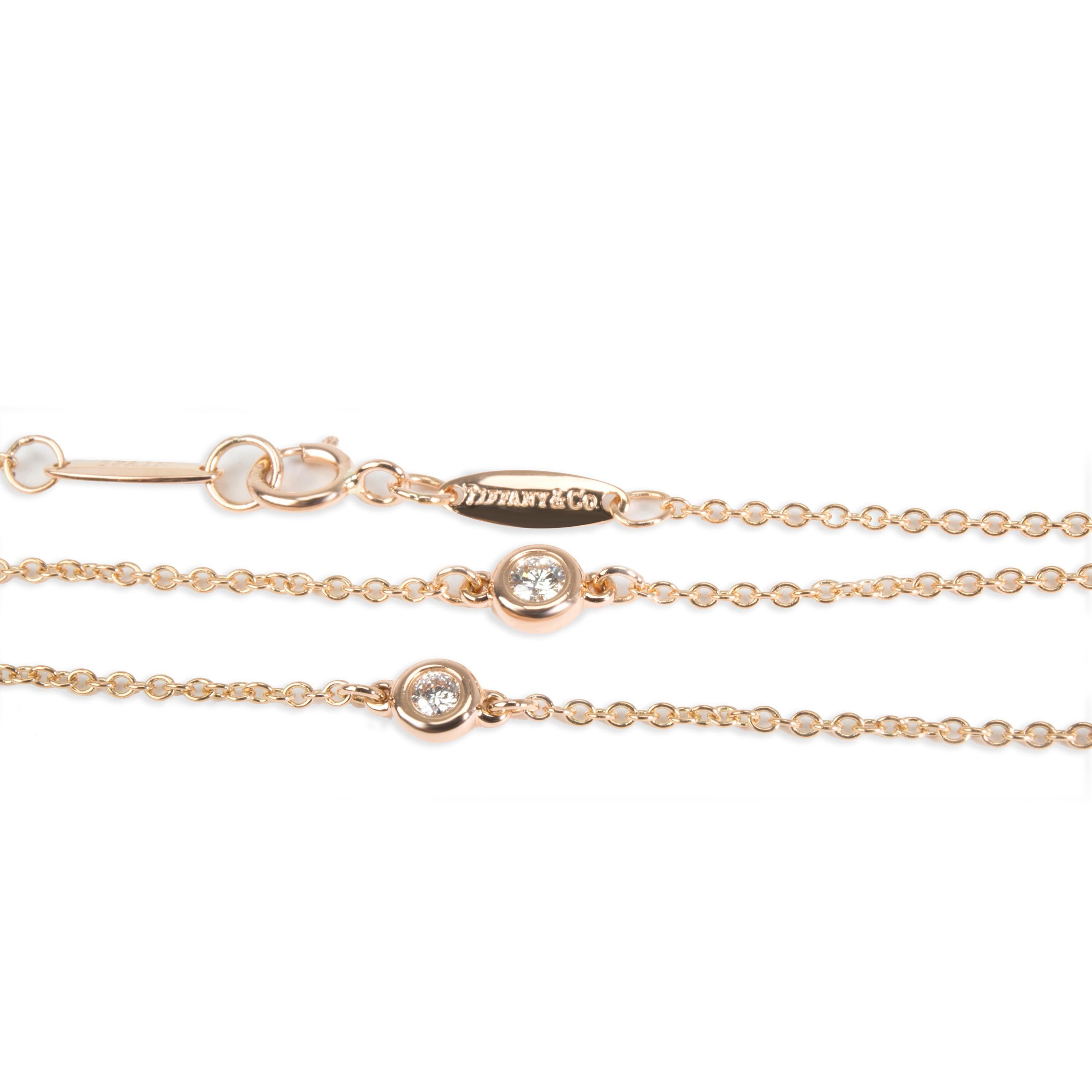 Women's Tiffany & Co. Elsa Peretti Diamonds by the Yard 18k Rose Gold Necklace 1.20ctw