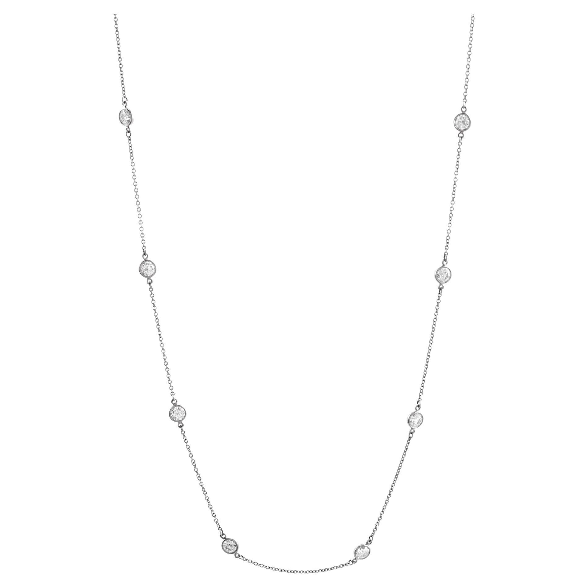 Tiffany & Co. Elsa Peretti Diamonds By The Yard 20 Stone Necklace Platinum