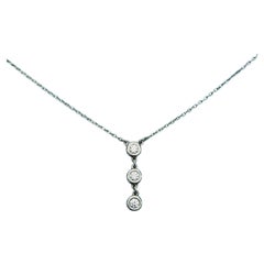 Tiffany & Co. Elsa Peretti Diamonds by the Yard 3 - Collana con pendente a goccia con 3 diamanti, argento sterling