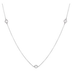 Tiffany & Co. Elsa Peretti Diamonds By The Yard 5 Stone Necklace Platinum