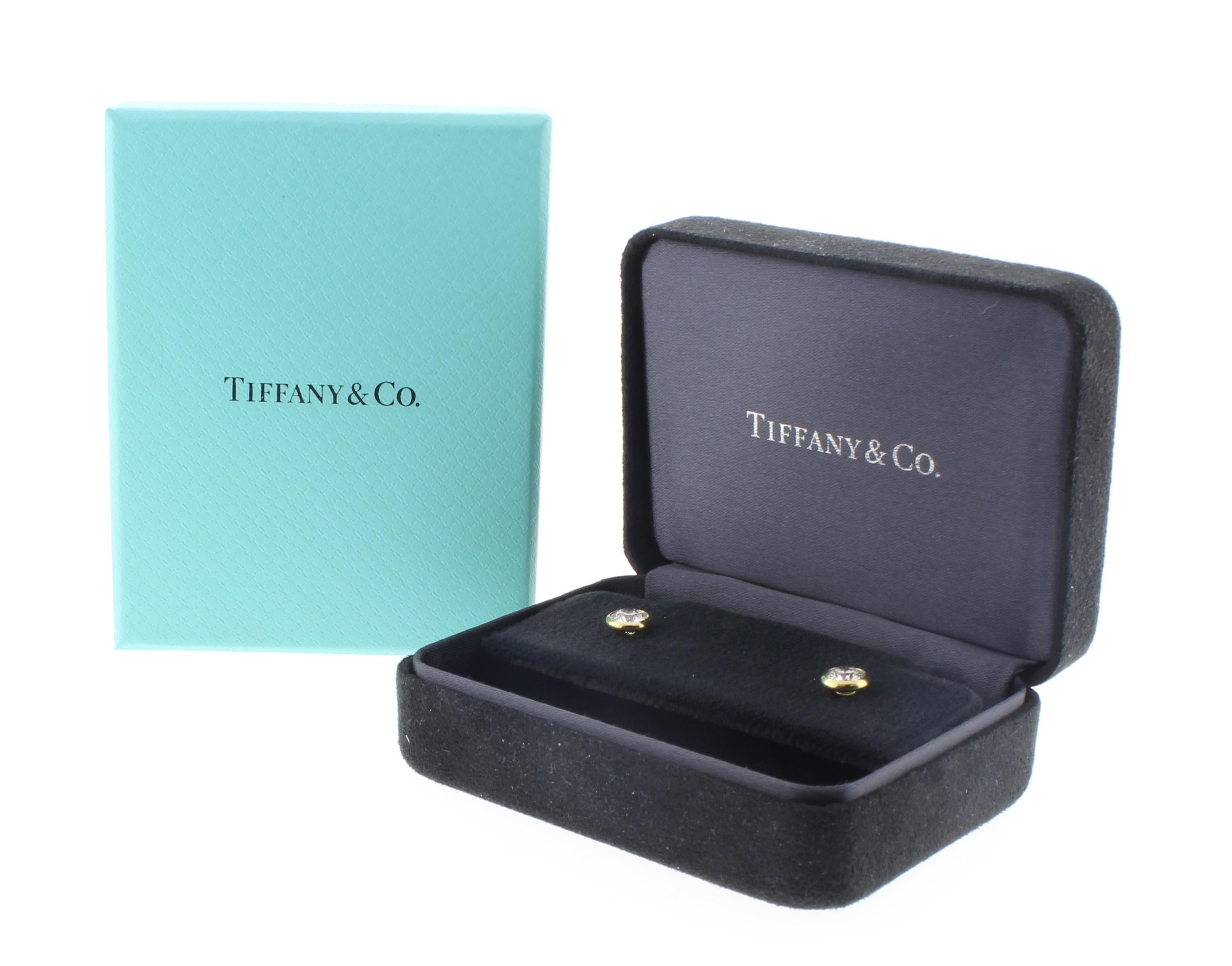 Tiffany & Co. Elsa Peretti Diamonds by the Yard Certified Stud Earrings In Excellent Condition In Bethesda, MD