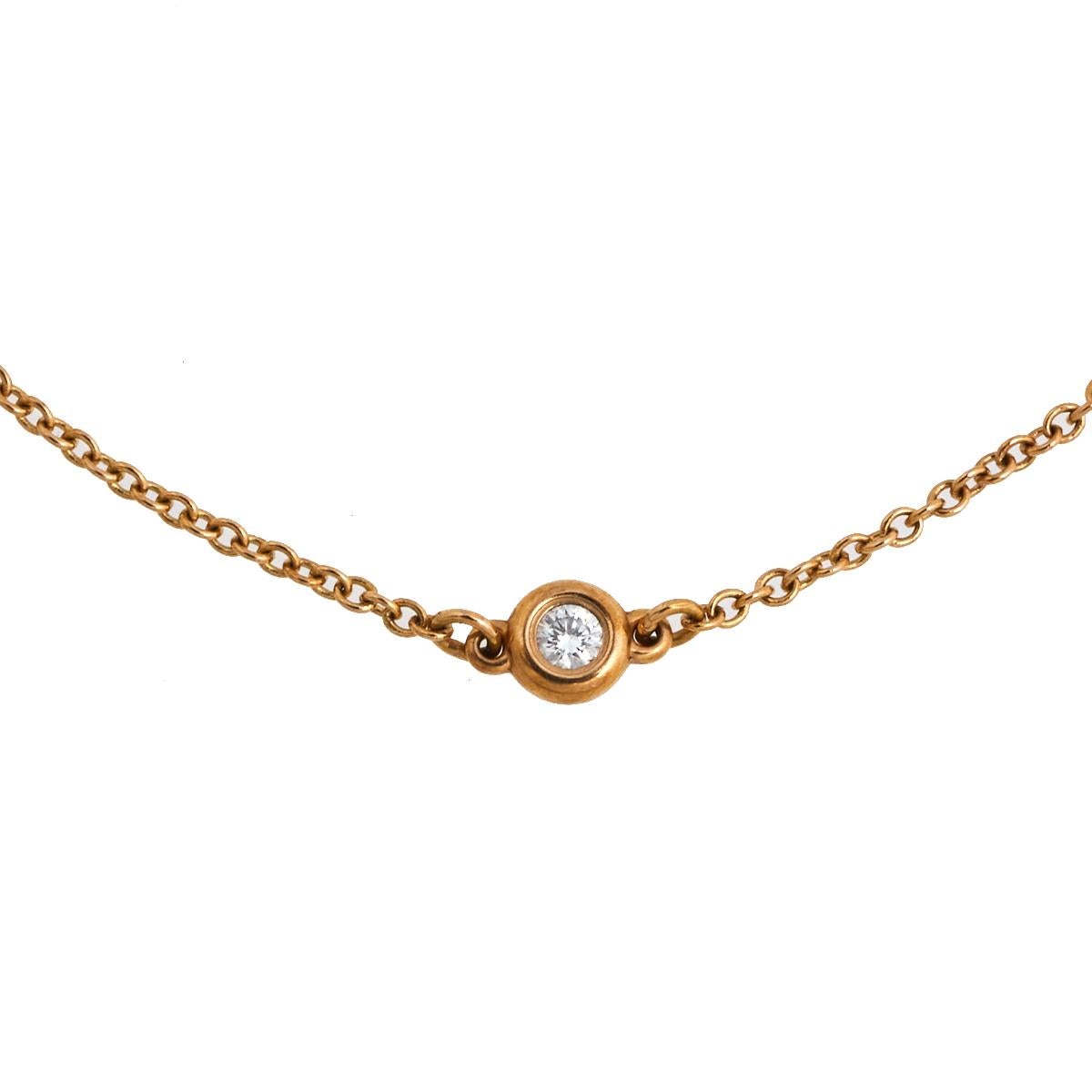 Contemporary Tiffany & Co. Elsa Peretti Diamonds by The Yard Collection 18K Rose Gold Bracele