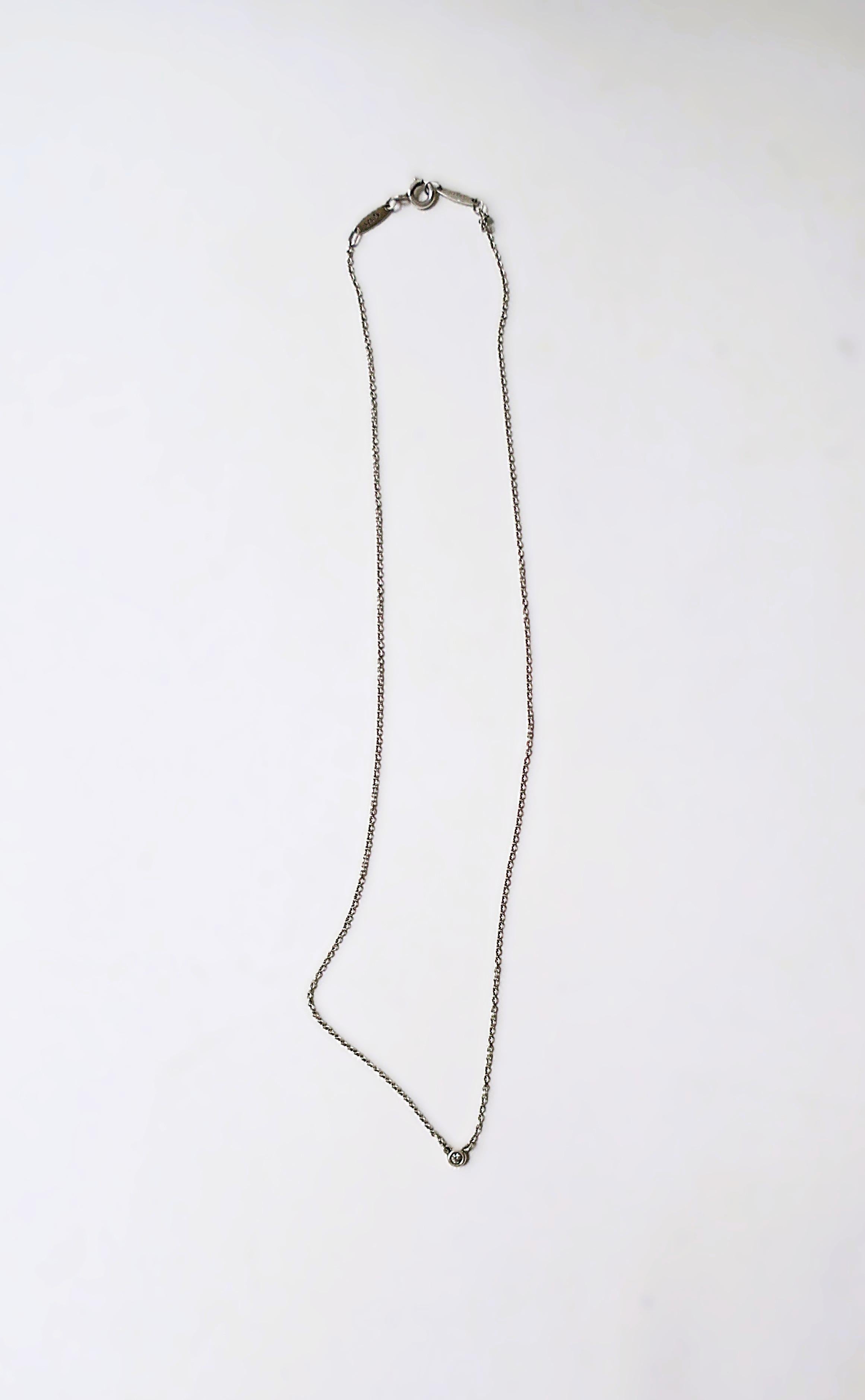 Taglio rotondo Tiffany & Co Elsa Peretti Diamonds by the Yard Diamond Pendant Necklace in vendita
