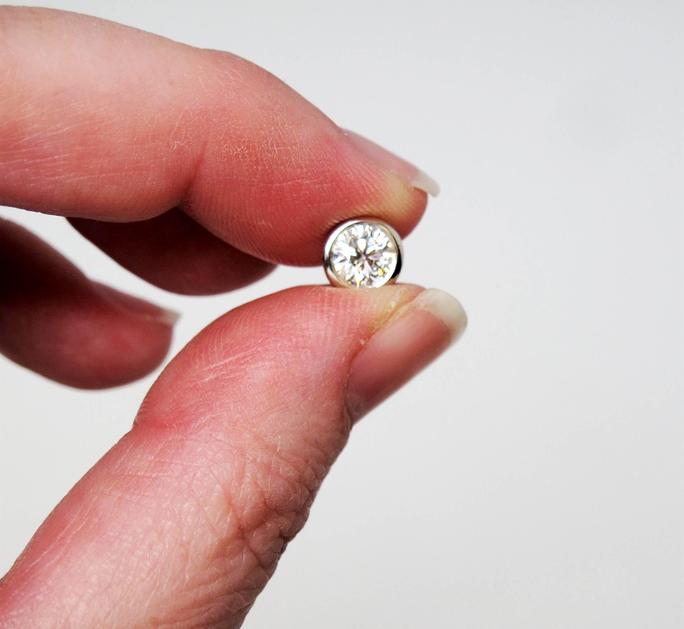 Tiffany & Co. Elsa Peretti Diamanten durch die Yard Diamant Platin Ohrstecker 3