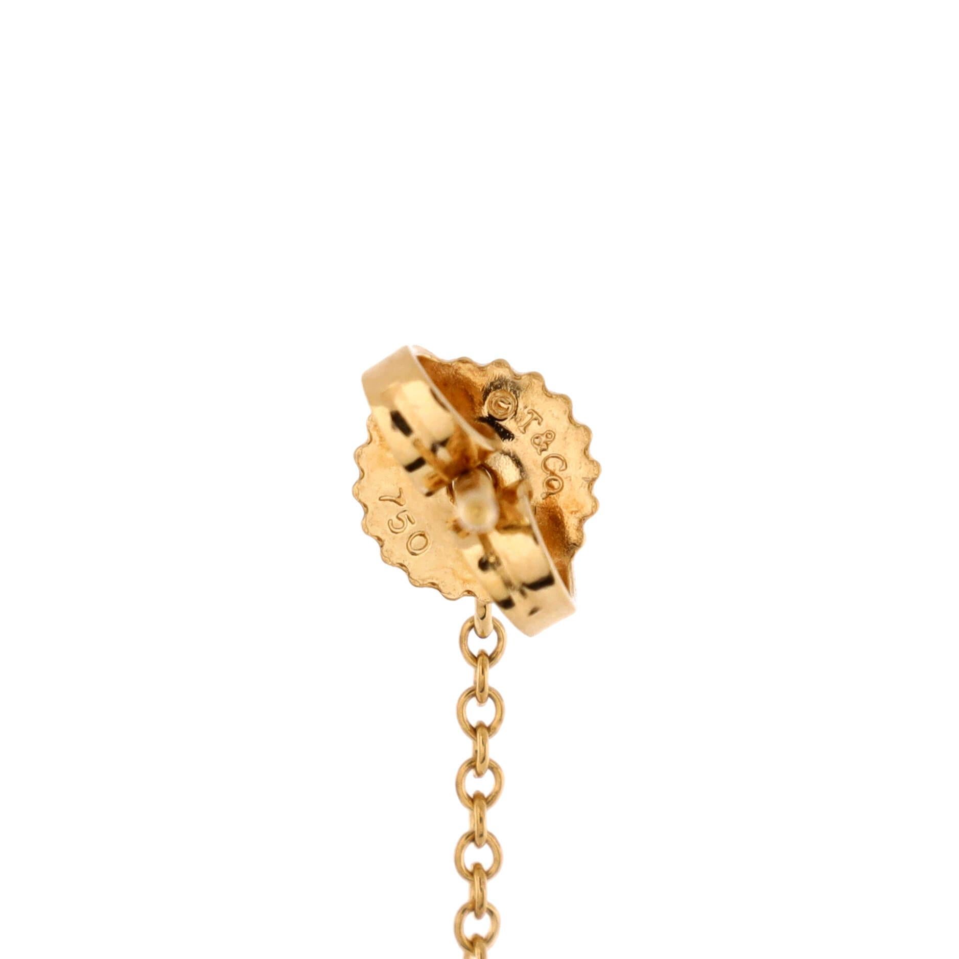 Women's or Men's Tiffany & Co. Elsa Peretti Diamonds By The Yard Drop Earrings 18K Yellow 