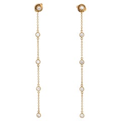 Tiffany & Co. Elsa Peretti Diamonds By The Yard Drop Earrings 18K Yellow 