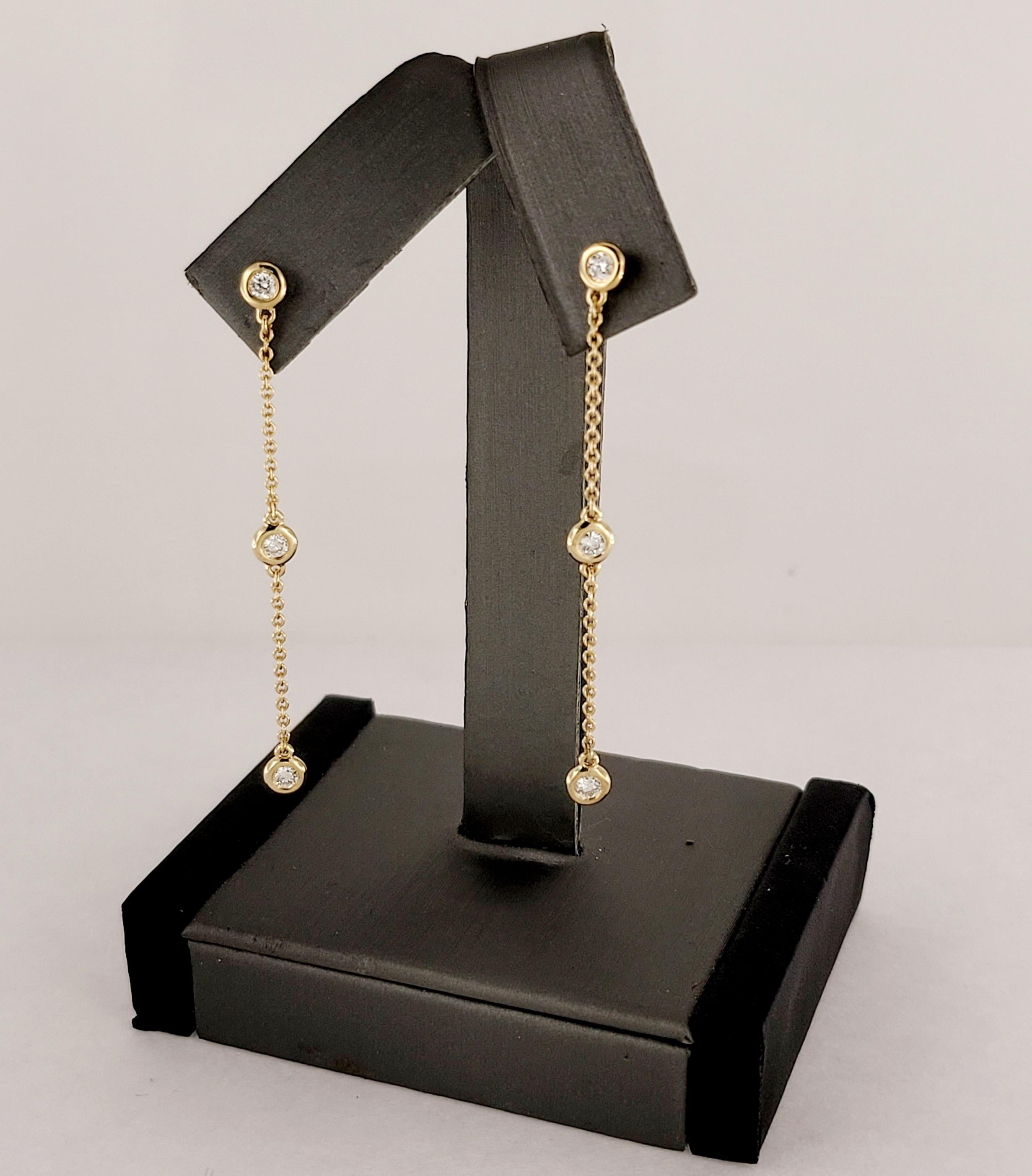 Tiffany & Co. Elsa Peretti Diamonds by the Yard Drop Earrings In Excellent Condition For Sale In New York, NY
