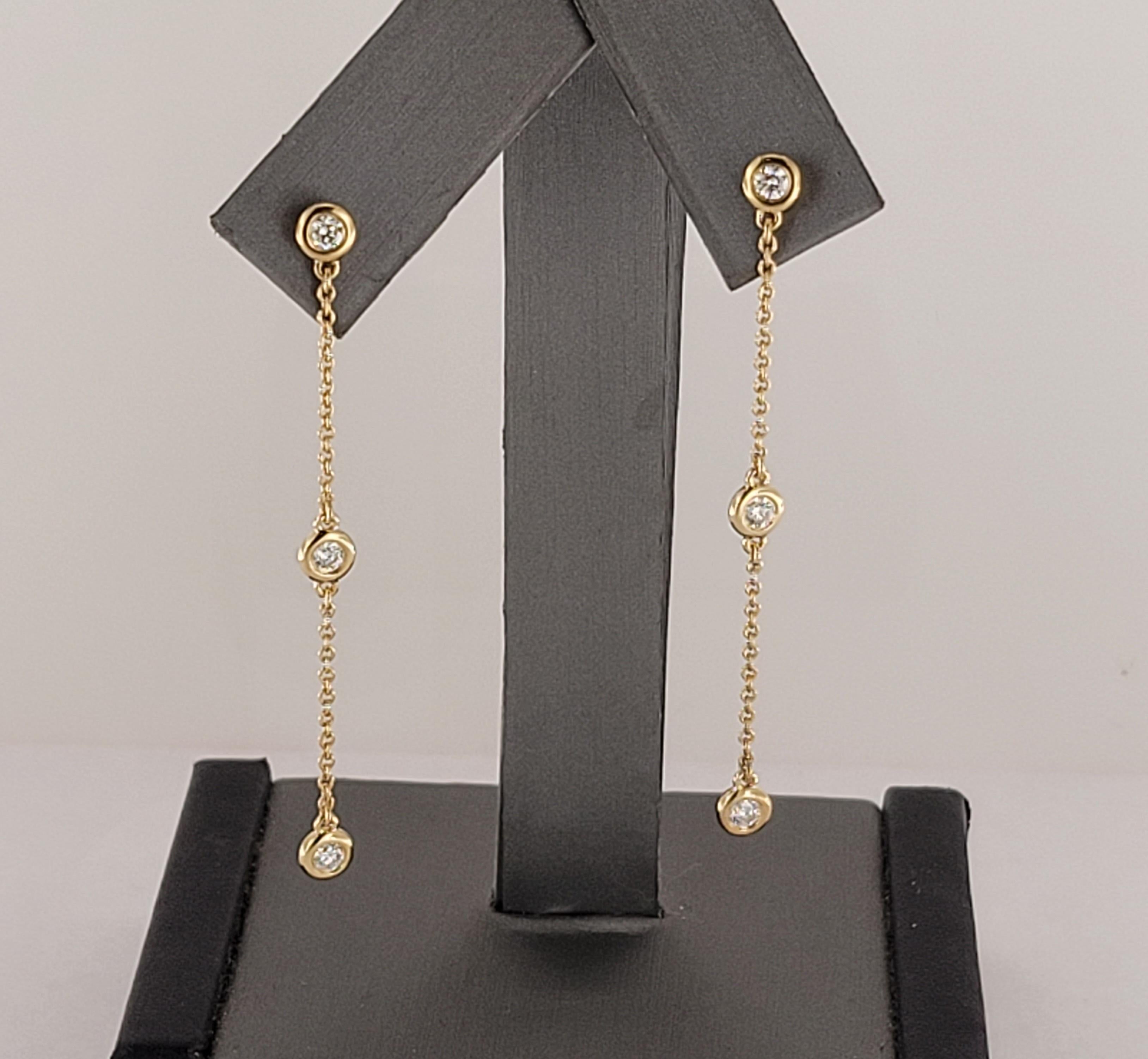 Tiffany & Co. Elsa Peretti Diamonds by the Yard Drop Earrings In Excellent Condition For Sale In New York, NY