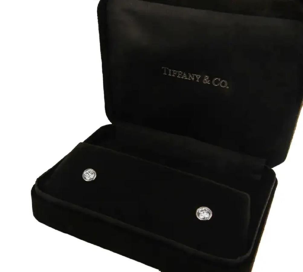 Taille ronde Tiffany & Co. Elsa Peretti - Boucles d'oreilles en platine avec diamants de 0,80 ct. en vente