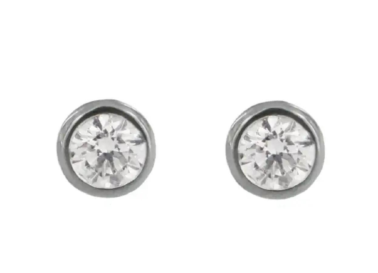 Tiffany & Co. Elsa Peretti - Boucles d'oreilles en platine avec diamants de 0,80 ct. Excellent état - En vente à New York, NY
