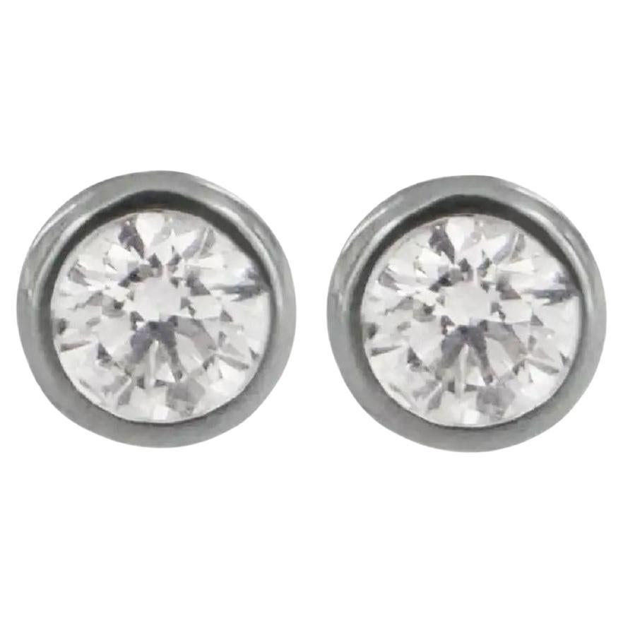 Tiffany & Co. Elsa Peretti Diamonds by the Yard Earrings in Platinum .80 Ct For Sale