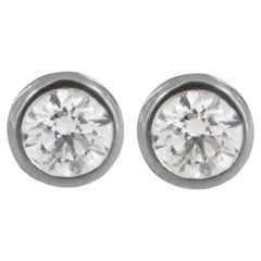 Retro Tiffany & Co. Elsa Peretti Diamonds by the Yard Earrings in Platinum .80 Ct