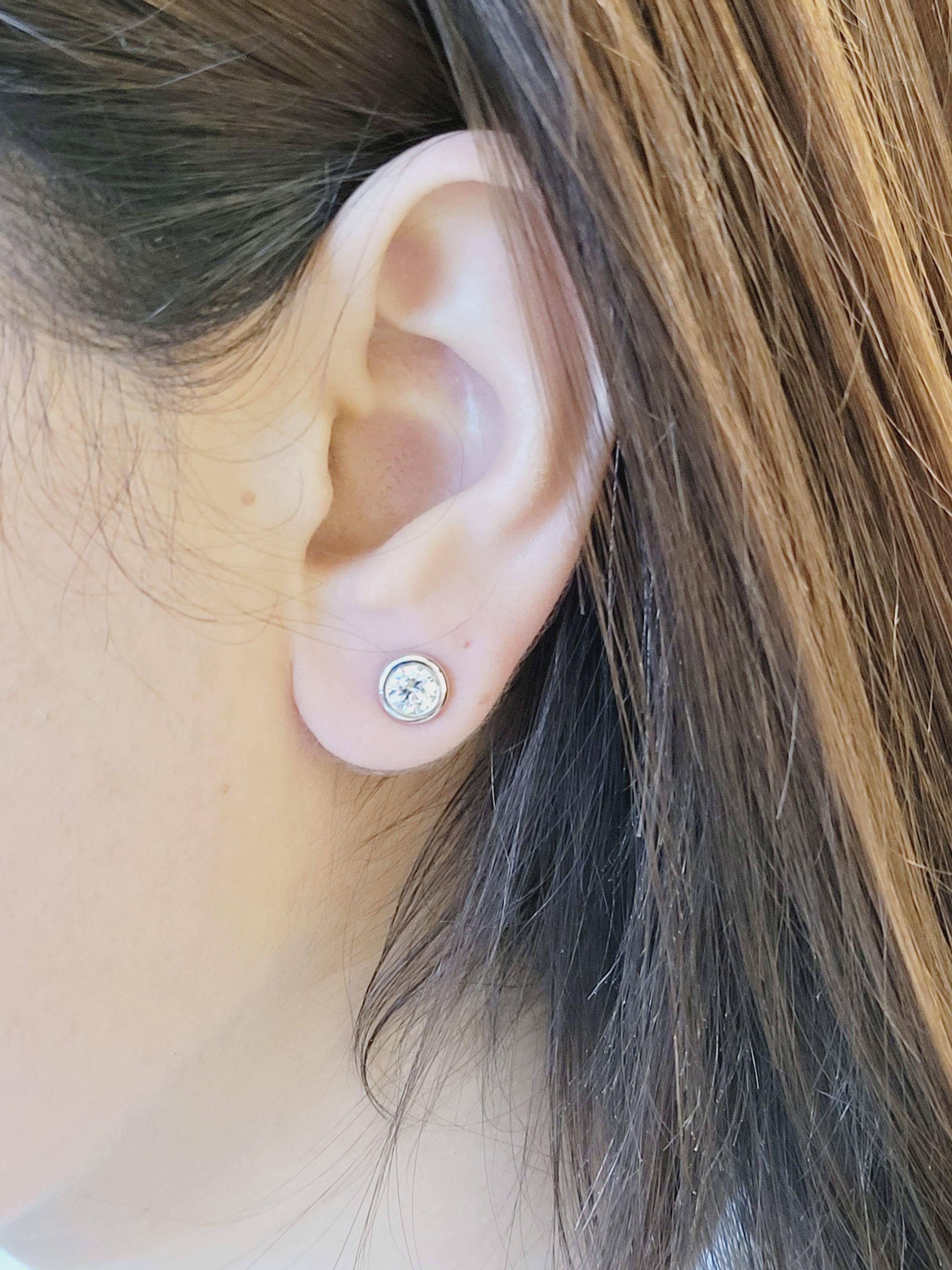 Tiffany & Co. Elsa Peretti - Boucles d'oreilles en platine avec diamants de 0,80 ct. en vente 1